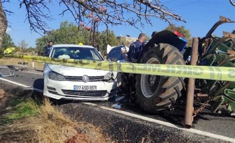 Diyarbakır da TIR traktör ve otomobilin karıştığı kazada 1 ölü 6