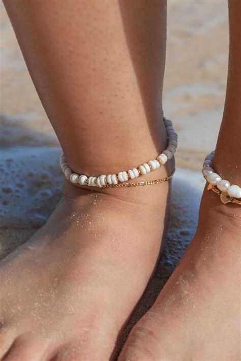 Gold Puka Shell Anklet Kahale Shell Anklet White Shell Etsy