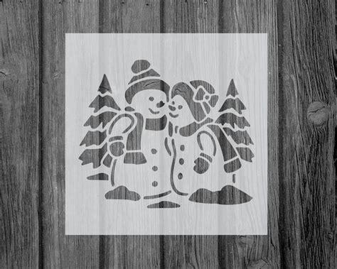 Snowman Stencil Reusable Stencil For Painting 730 Etsy Stencil