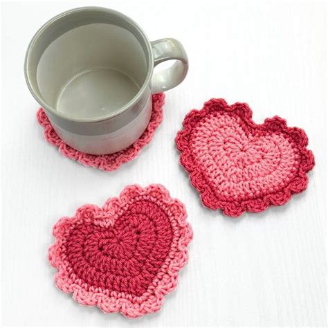 Trendy Red Heart Valentine Crochet Heart Coaster Pattern Designs 2024 In 2024 Crochet Coaster