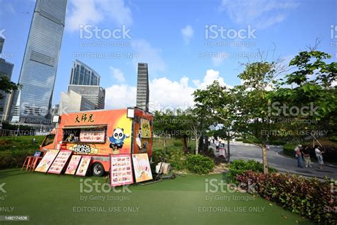 Closeup Hong Kong Food Truck In West Kowloon Cultural District Stock