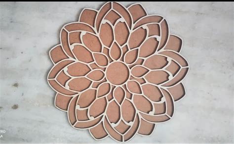 Round Brown Rangoli Stencils Diwali Mdf Rangoli Size Dimension