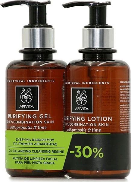 Apivita Purifying Gel 200ml And Lotion Oily Combination Skin Propolis And Lime 200ml Skroutz Gr