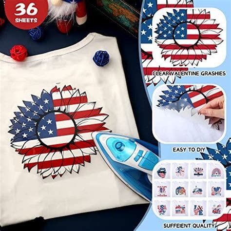 36 Pcs Patriotic Iron On Transfers 4th Of July Iron On Decals Patches Ebay