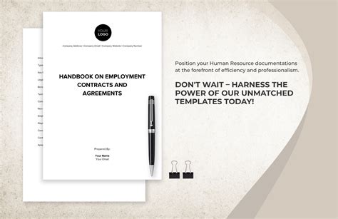 Handbook On Employment Contracts And Agreements Hr Template In Word