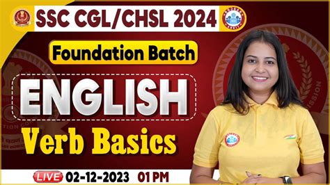 SSC CGL CHSL 2024 CHSL English Verb Basics Class SSC Foundation