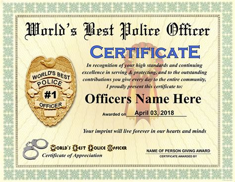 Officer Promotion Certificate Template