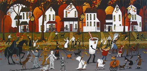 Halloween Parade - folk art Painting by Debbie Criswell - Fine Art America