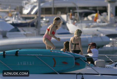 Sophie Hermann Sexy Seen In A Red And Cherry Bikini In Ibiza Aznude