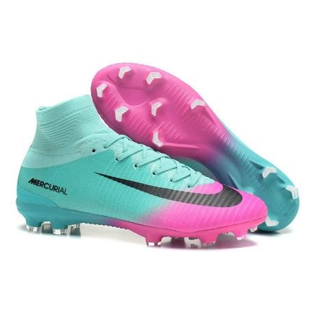 Nike Mercurial Superfly V FG Mens Soccer Cleat - Blue Pink