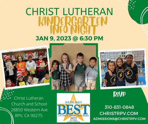 Kindergarten Information Night Christ Lutheran