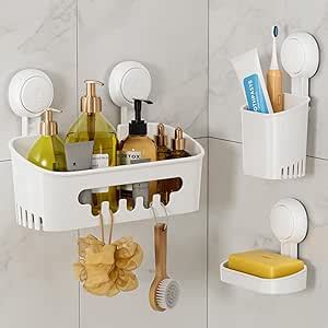 Amazon Leverloc Shower Caddy Suction Cup Set Shower Shelf Shower