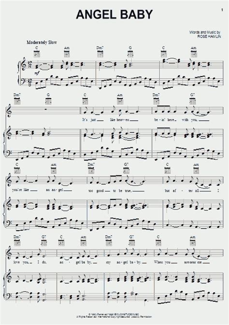 Angel Baby Piano Sheet Music | OnlinePianist