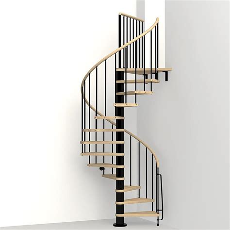 Arke Phoenix 47 In X 10 Ft Black Spiral Staircase Kit At