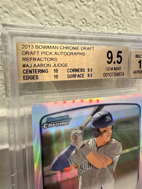 BGS 9 5 W 10 Subs Aaron Judge 2013 Bowman Chrome Draft Pick Auto