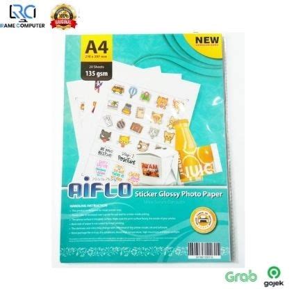 Jual Aiflo Kertas Foto Stiker Gsm Ukuran A Lembar Shopee