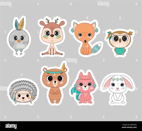 Cute cartoon woodland animals set Stock Vector Image & Art - Alamy