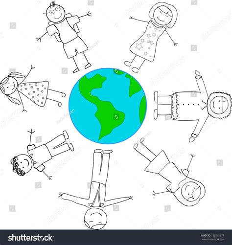 Children Cultural Diversity Holding Hands Around Stock Vector (Royalty Free) 155212373 ...