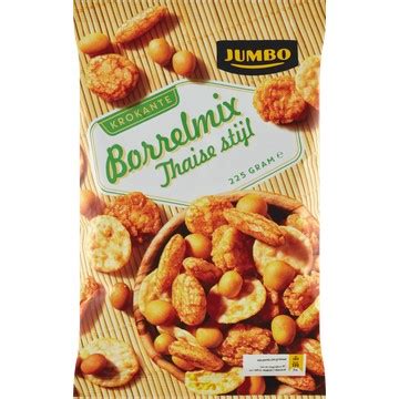 Jumbo Krokante Borrelmix Thaise Mix Zak 225 Gram Dutchfoodexpress