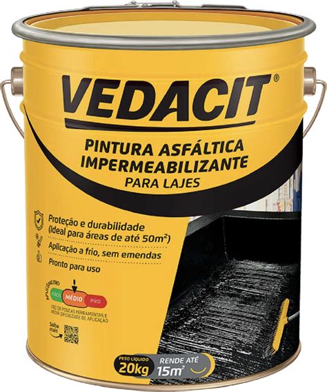 VEDACIT Pintura Asfáltica Impermeabilizante Balde 20kg – A Casa do Construtor