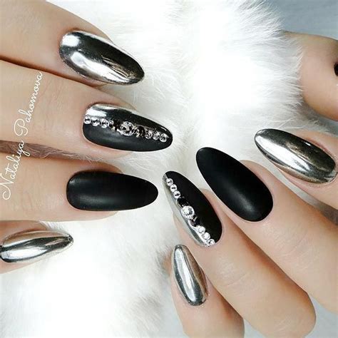 38 Hot Almond Shaped Nails Colors In 2024 Black Nails Matte Black