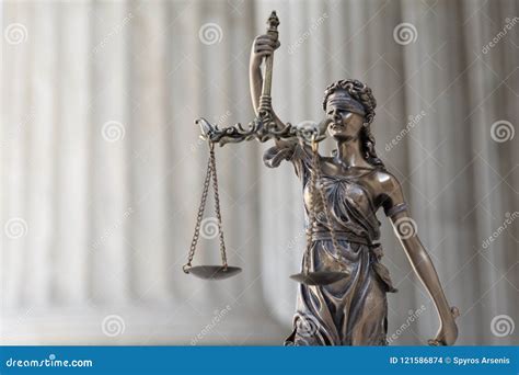 The Statue Of Justice Themisjustitia The Blindfolded Goddess Stock