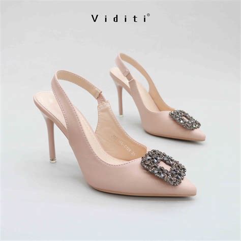 Jual Viditi Crystal Sling Back Heels 9 Cm Shoes Sepatu Import