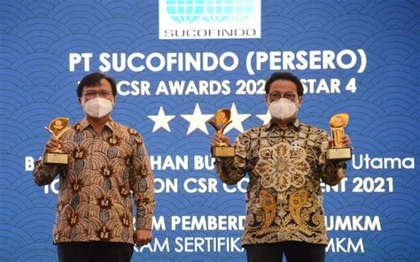 Pembinaan Umkm Sucofindo Raih Penghargaan Pada Ajang Top Csr 2021