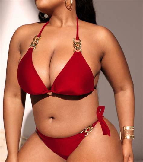 Plus Size Sexy Bikini Red Adjustable Etsy