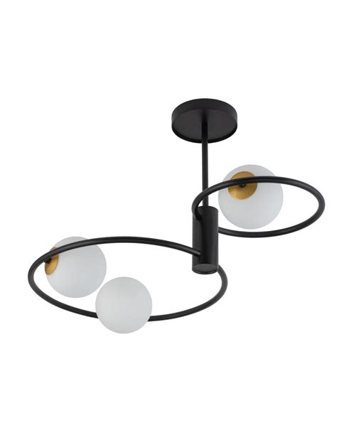 Aqua Lampa Sufitowa Czarno Z Ota Sigma