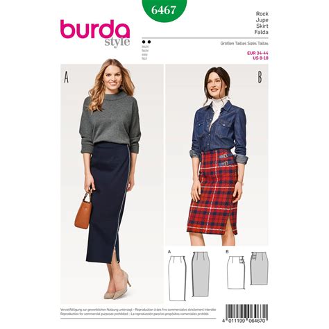 Burda Burda Style Pattern B Misses High Waisted Skirt