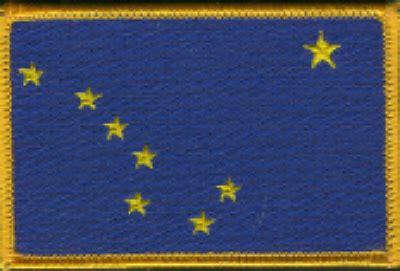 High Quality 3.5 x 2.5 Inch Rectangle Alaska Flag Embroidered Cloth Sew ...