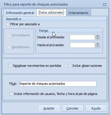 Reporte de cheques Información adicional Portal de Clientes Siigo Aspel