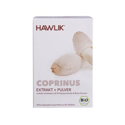 Original Hawlik Coprinus Bio Extrakt Plus Pulver 120 Kapseln