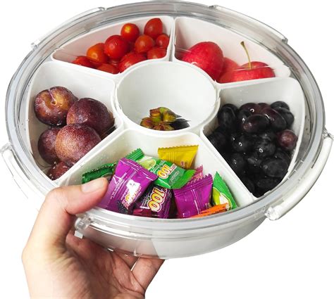 Amazon Veggie Tray With Lid Divided Snackle Box Container With