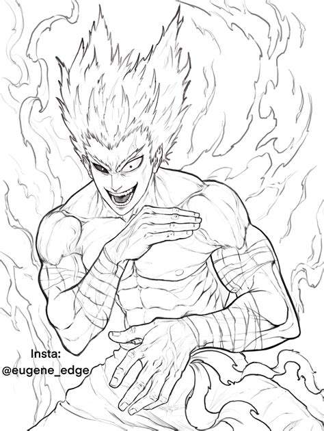 Garou Fanart Sketch In My Style Ronepunchman