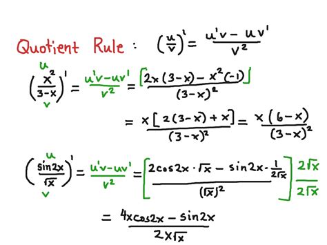 Quotient Rule Math ShowMe