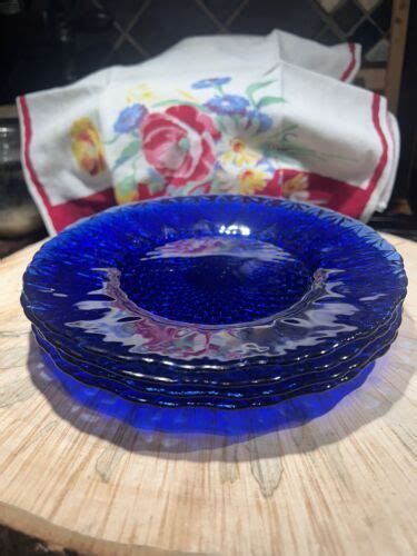 Avon Royal Sapphire Dessert Lunch Plates Cobalt Blue Made In France Set