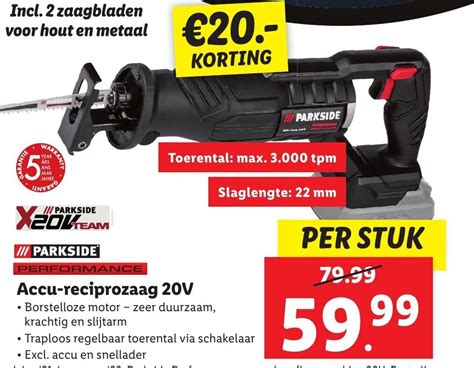 Parkside Accu Reciprozaag V Aanbieding Bij Lidl