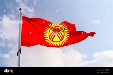 Kyrgyzstan Flag Realistic Waving Fabric Flag Stock Photo Alamy