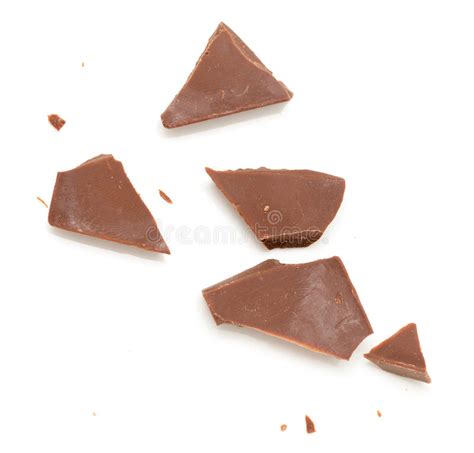 Slice Of Chocolate On A White Background Stock Image Image Of Desire