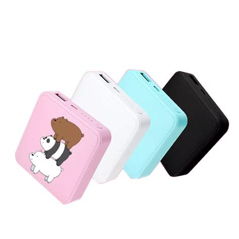 Pink We Bare Bears Mah Cute Mini Powerbank Cartoon Portable