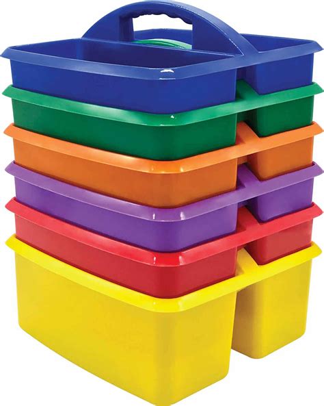 These Primary Colors Plastic Storage Caddies Are Handy Totes For Your