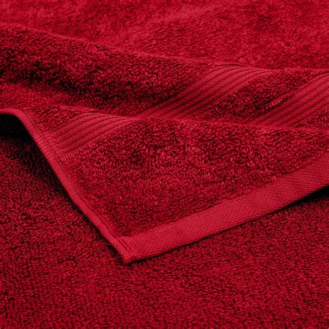 Haus And Kinder 100 Cotton Zero Twist Bath Towel Set 500 Gsm Dark Red