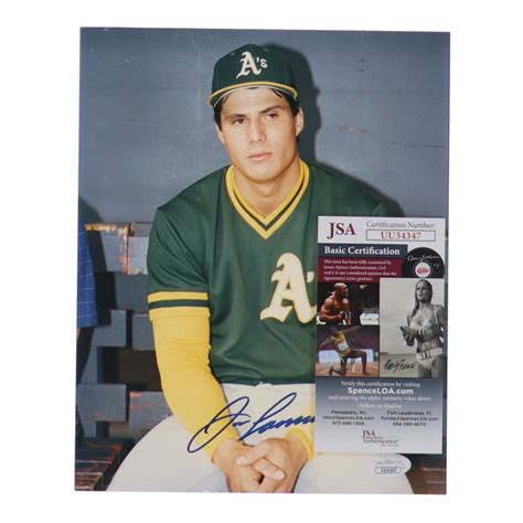 Jose Canseco Signed Athletics 8x10 Photo JSA Pristine Auction