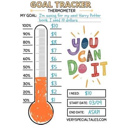 Free Printable Goal Tracker Thermometer for Kids (PDF) - Very Special Tales