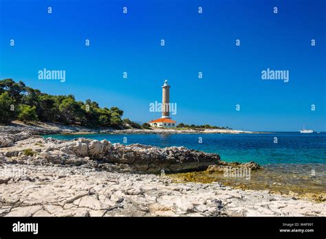 Kroatien Insel Dugi Otok Sch Ne Alte Leuchtturm Veli Rat Auf Dem