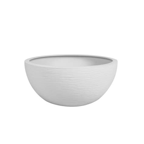 Pot De Fleurs Vasque En Plastique Eda Graphit Up Blanc Cérusé Ø 30 Cm