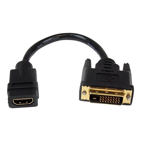 StarTech HDDVIFM8IN StarTech.com 8in HDMI to DVI-D Video Cable Adapter ...