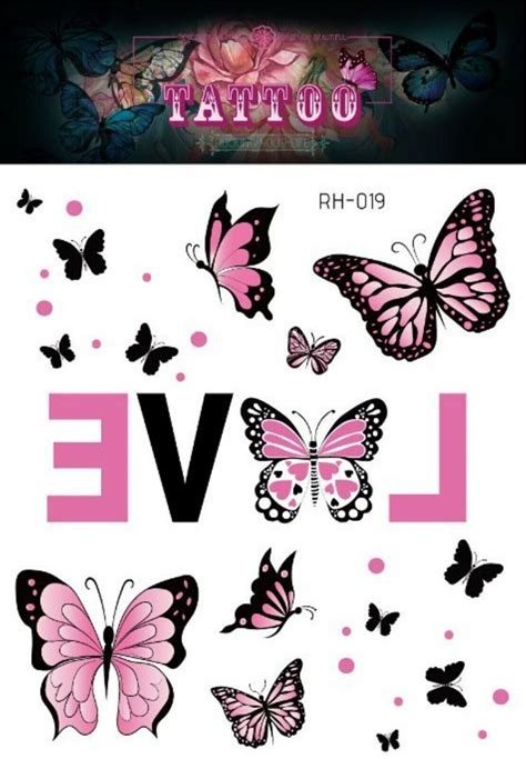 Butterfly Love Water Transfer Temporary Fake Body Tattoo Sticker Face